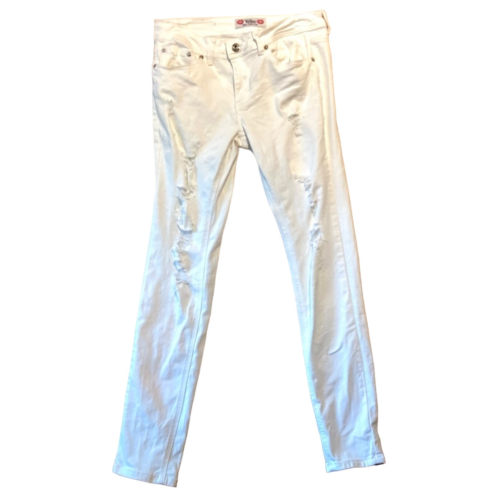 White Destroyed Skinny Jeans